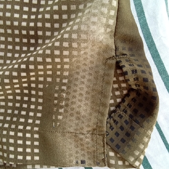 Men's 3X Mench Platinum Gold Green Brown Casual Button Down Shirt - Picture 3 of 4